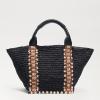 imageSam Edelman Marley Raffia Collapsible Small Tote BagBlack Mix