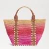 imageSam Edelman Marley Raffia Collapsible Small Tote BagCoral