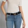imageSam Edelman Womens Casual DoubleE Logo Plaque Buckle Leather Belt for Jeans and TrousersBlack