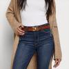 imageSam Edelman Womens Casual DoubleE Logo Plaque Buckle Leather Belt for Jeans and TrousersTan