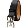 imageSam Edelman Womens Fashion DoubleE Plaque Logo Buckle Slim Textured Belt for Jeans Dresses and TrousersBlack