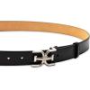 imageSam Edelman Womens Fashion DoubleE Plaque Logo Buckle Slim Textured Belt for Jeans Dresses and TrousersBlack
