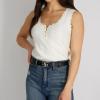 imageSam Edelman Womens Fashion DoubleE Plaque Logo Buckle Slim Textured Belt for Jeans Dresses and TrousersBlack