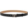 imageSam Edelman Womens Fashion DoubleE Plaque Logo Buckle Slim Textured Belt for Jeans Dresses and TrousersBlack