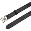 imageSam Edelman Womens Fashion DoubleE Plaque Logo Buckle Slim Textured Belt for Jeans Dresses and TrousersBlack