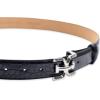 imageSam Edelman Womens Fashion DoubleE Plaque Logo Buckle Slim Textured Belt for Jeans Dresses and TrousersBlack Croc