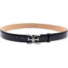 imageSam Edelman Womens Fashion DoubleE Plaque Logo Buckle Slim Textured Belt for Jeans Dresses and TrousersBlack Croc