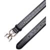 imageSam Edelman Womens Fashion DoubleE Plaque Logo Buckle Slim Textured Belt for Jeans Dresses and TrousersBlack Croc
