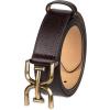 imageSam Edelman Womens Fashion DoubleE Plaque Logo Buckle Slim Textured Belt for Jeans Dresses and TrousersBrown