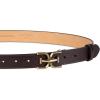 imageSam Edelman Womens Fashion DoubleE Plaque Logo Buckle Slim Textured Belt for Jeans Dresses and TrousersBrown