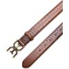 imageSam Edelman Womens Fashion DoubleE Plaque Logo Buckle Slim Textured Belt for Jeans Dresses and TrousersBrown Croc