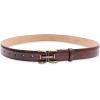 imageSam Edelman Womens Fashion DoubleE Plaque Logo Buckle Slim Textured Belt for Jeans Dresses and TrousersBrown Croc