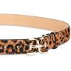 imageSam Edelman Womens Fashion DoubleE Plaque Logo Buckle Slim Textured Belt for Jeans Dresses and TrousersLeopard