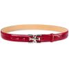 imageSam Edelman Womens Fashion DoubleE Plaque Logo Buckle Slim Textured Belt for Jeans Dresses and TrousersRed