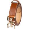 imageSam Edelman Womens Fashion DoubleE Plaque Logo Buckle Slim Textured Belt for Jeans Dresses and TrousersSaddle
