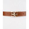 imageSam Edelman Womens Fashion DoubleE Plaque Logo Buckle Slim Textured Belt for Jeans Dresses and TrousersSaddle
