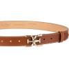 imageSam Edelman Womens Fashion DoubleE Plaque Logo Buckle Slim Textured Belt for Jeans Dresses and TrousersSaddle