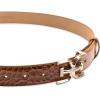 imageSam Edelman Womens Fashion DoubleE Plaque Logo Buckle Slim Textured Belt for Jeans Dresses and TrousersTan Croc