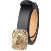 imageSam Edelman Womens Fully Adjustable Fashion Plaque Buckle Leather Belt for Jeans Trousers and DressesBlack
