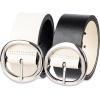 imageSam Edelman Womens TwoinOne Reversible Center Bar Buckle Belt Black Centerbar SmallIvoryBlack