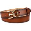 imageSam Edelman Womens Casual DoubleE Logo Plaque Buckle Leather Belt for Jeans and TrousersTan