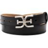 imageSam Edelman Womens Fashion DoubleE Plaque Logo Buckle Slim Textured Belt for Jeans Dresses and TrousersBlack