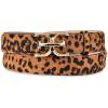 imageSam Edelman Womens Fashion DoubleE Plaque Logo Buckle Slim Textured Belt for Jeans Dresses and TrousersLeopard