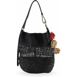 imageSam Edelman Marcie Open Weave Raffia Bucket HandbagBlack