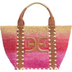 imageSam Edelman Marley Raffia Collapsible Small Tote BagCoral