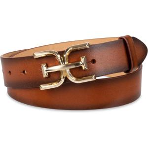 imageSam Edelman Womens Casual DoubleE Logo Plaque Buckle Leather Belt for Jeans and TrousersTan