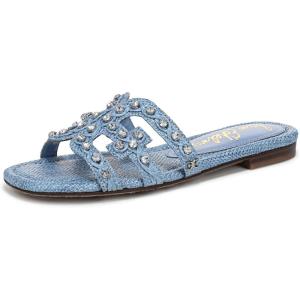 imageSam Edelman Womens Bay Flat SandalLight Denim Blue Jewel