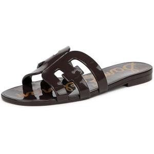 imageSam Edelman Womens Bay Jelly Flat SandalCafe Noir