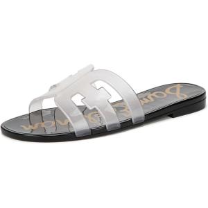 imageSam Edelman Womens Bay Jelly Flat SandalClearBlack