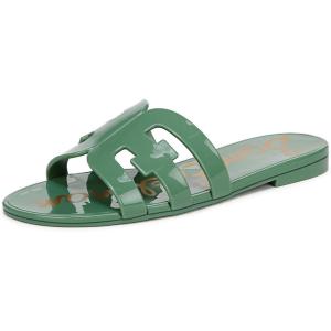 imageSam Edelman Womens Bay Jelly Flat SandalGreen Garden