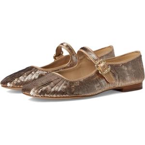 imageSam Edelman Womens Michaela Stud Mary Jane FlatGold Sequin