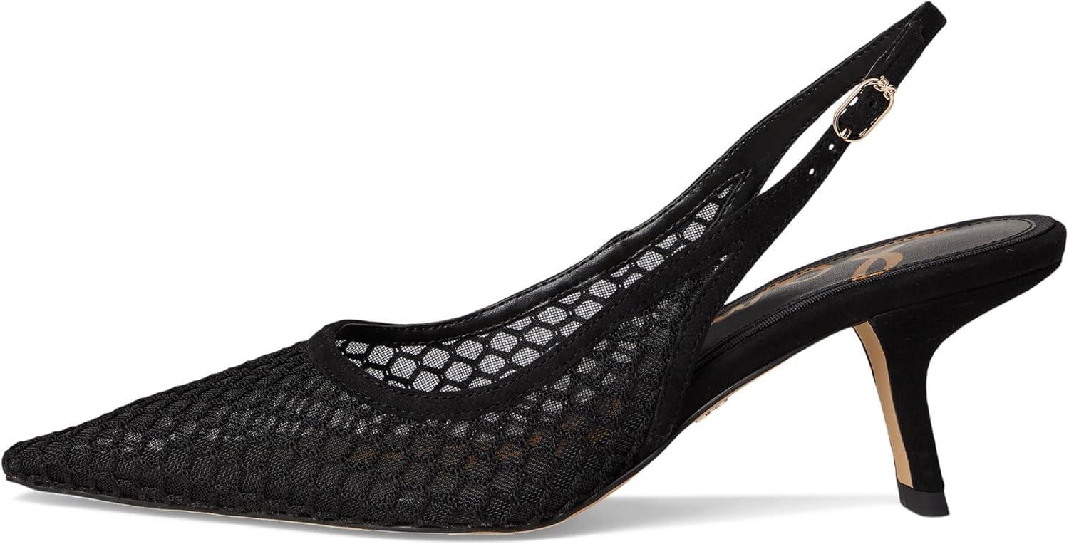 imageSam Edelman Womens Bianka Sling PumpBlack Suede Net Mesh