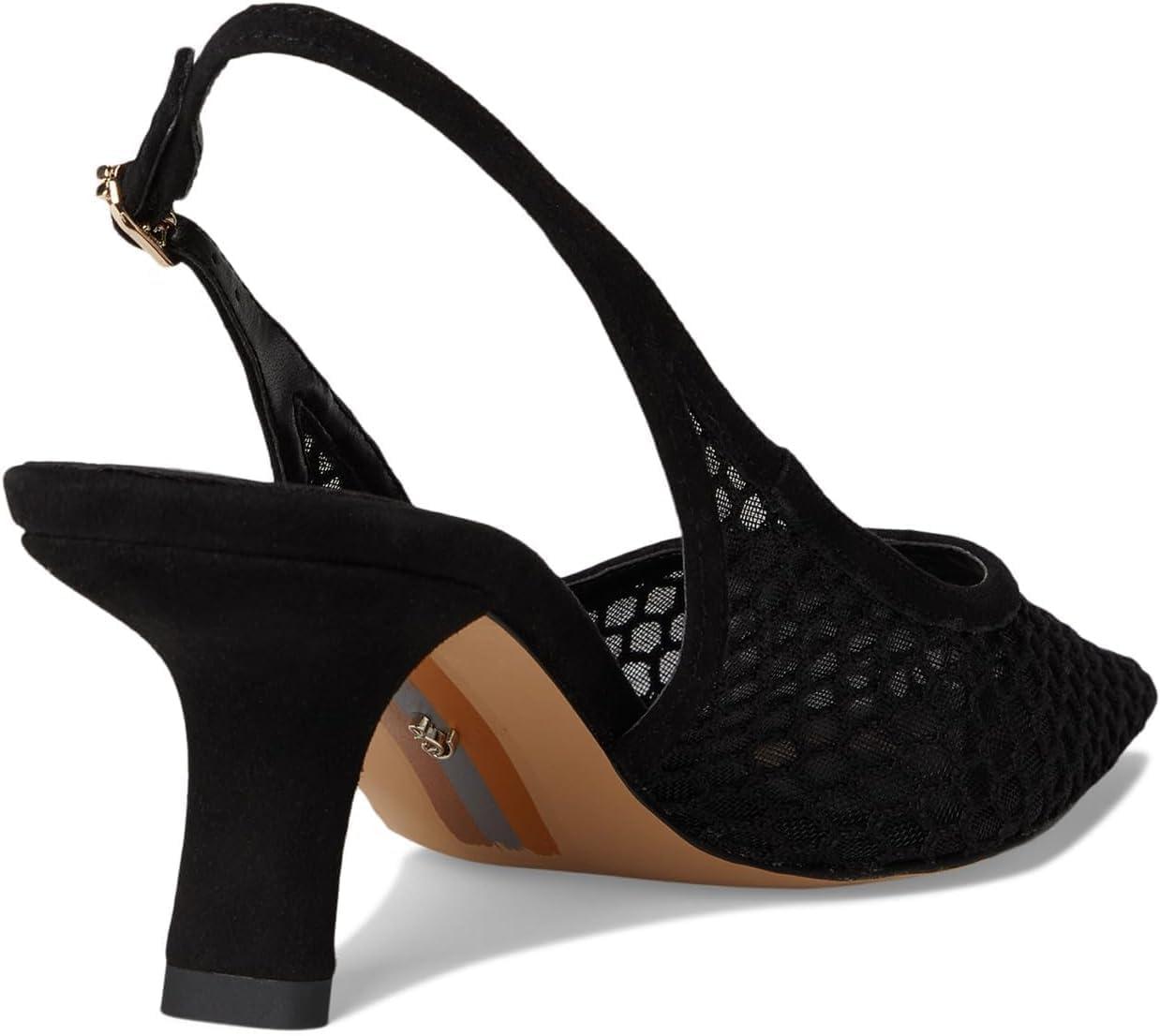 imageSam Edelman Womens Bianka Sling PumpBlack Suede Net Mesh
