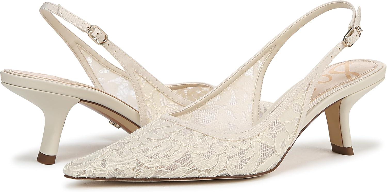 imageSam Edelman Womens Bianka Sling PumpIvory Lace