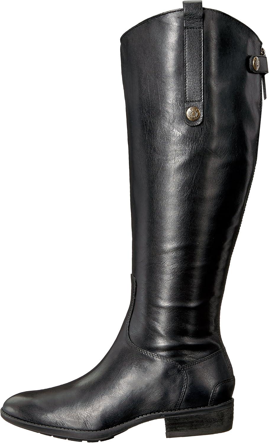 imageSam Edelman Womens Penny Leather Riding BootBlack Leather Wide Calf