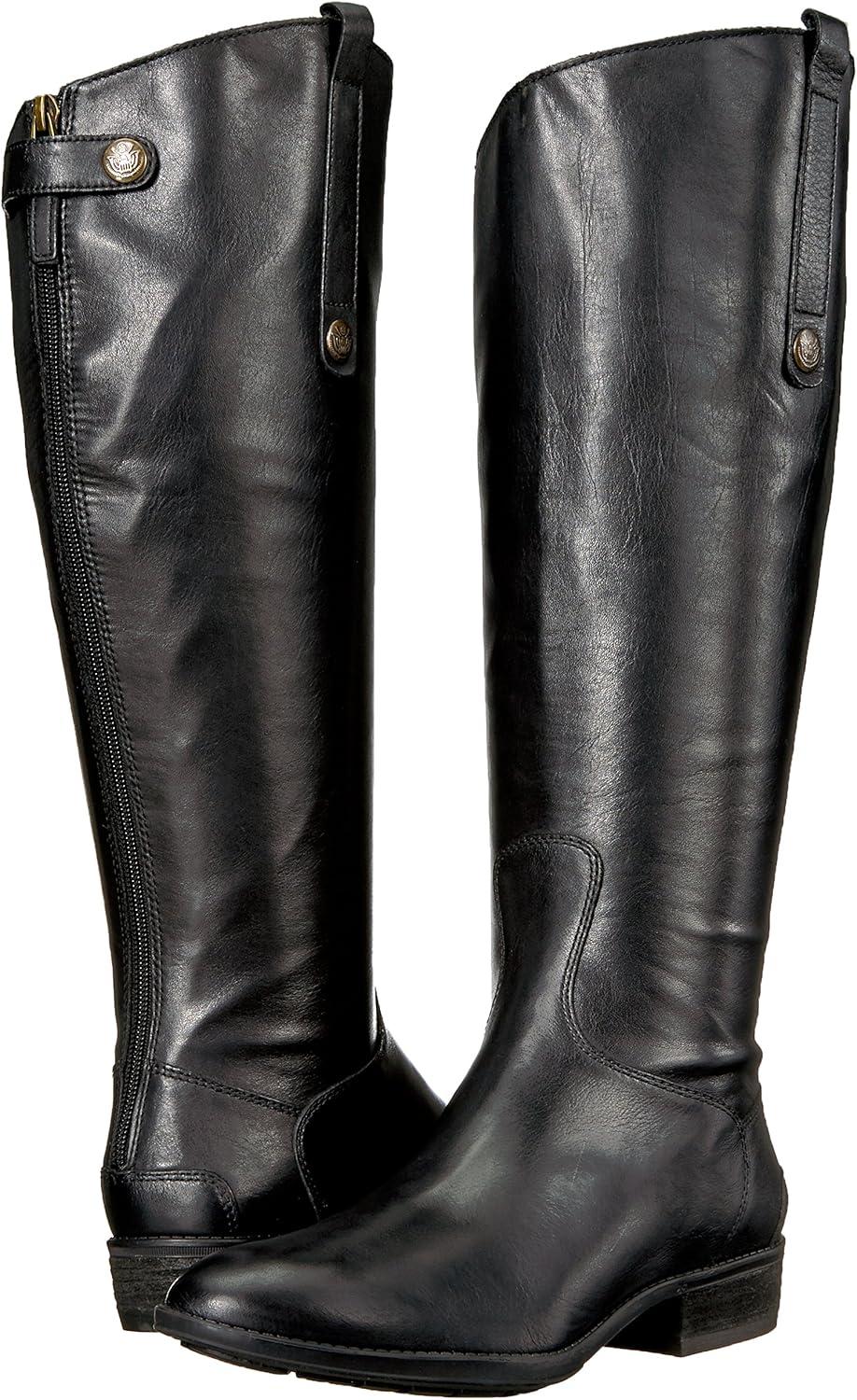 imageSam Edelman Womens Penny Leather Riding BootBlack Leather Wide Calf