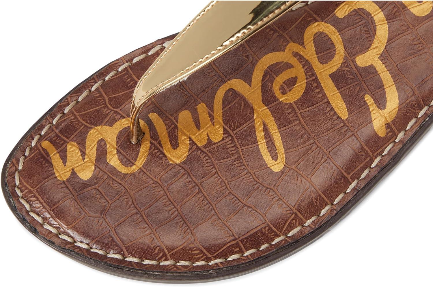 imageSam Edelman Womens Gigi Flat SandalGold QuartzAmber Go