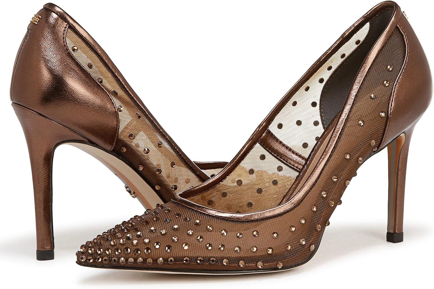 imageSam Edelman Womens Hazel Mesh PumpBronze Metallic Glitz