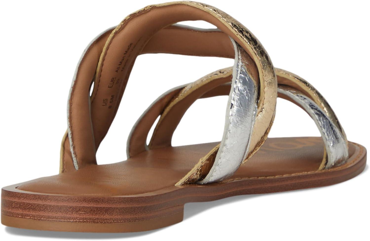 imageSam Edelman Womens Hellen Flat SandalGoldSilver