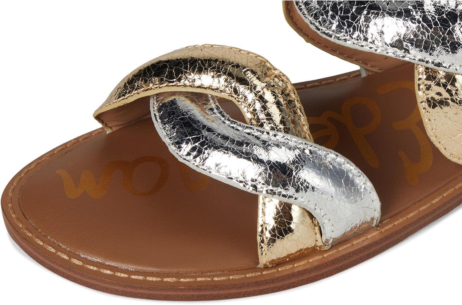 imageSam Edelman Womens Hellen Flat SandalGoldSilver