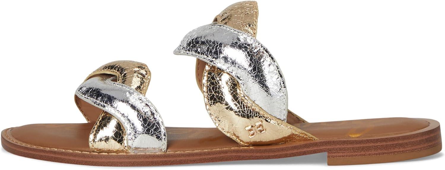 imageSam Edelman Womens Hellen Flat SandalGoldSilver