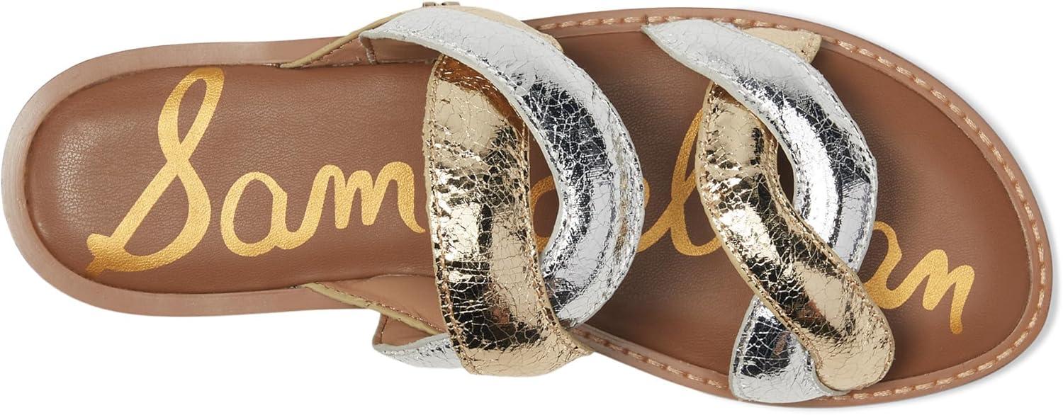 imageSam Edelman Womens Hellen Flat SandalGoldSilver