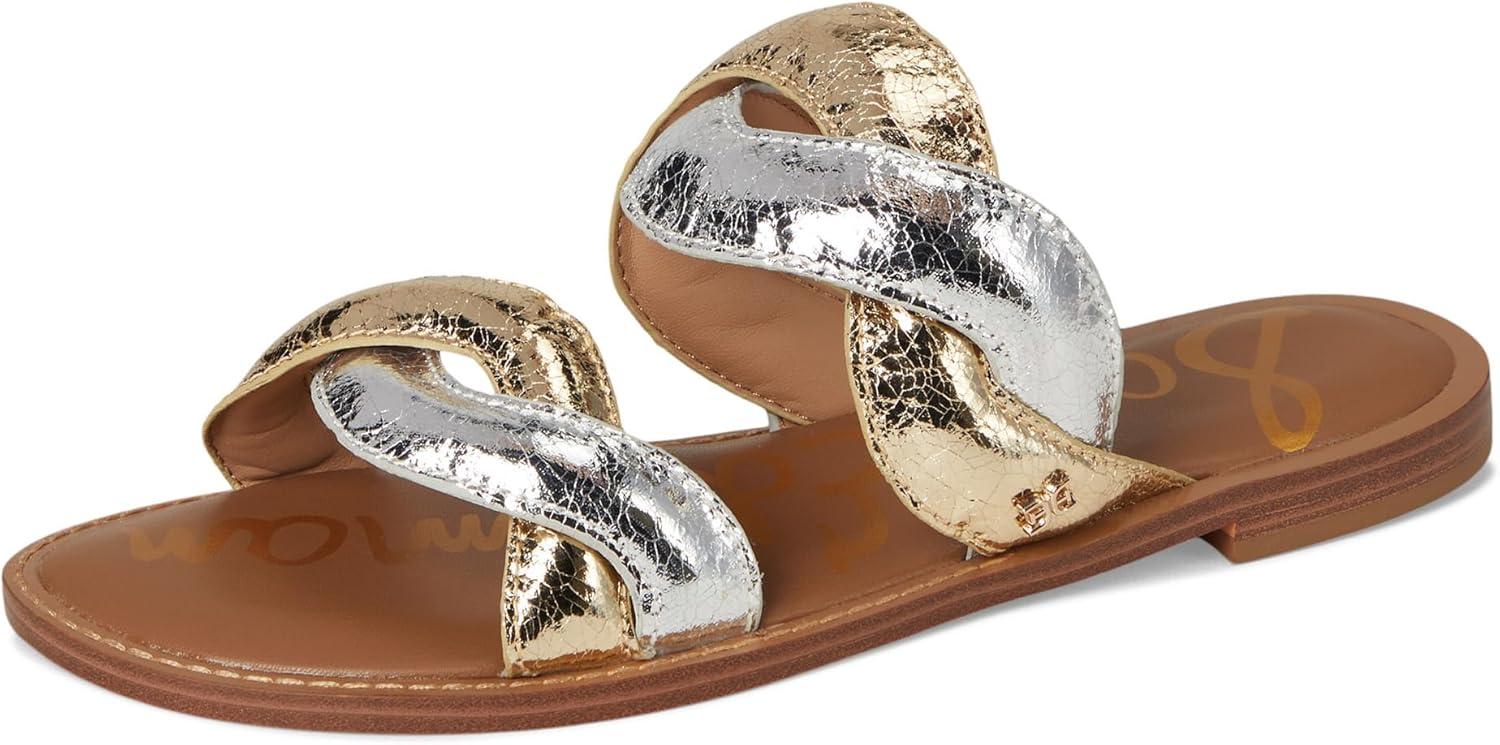 imageSam Edelman Womens Hellen Flat SandalGoldSilver