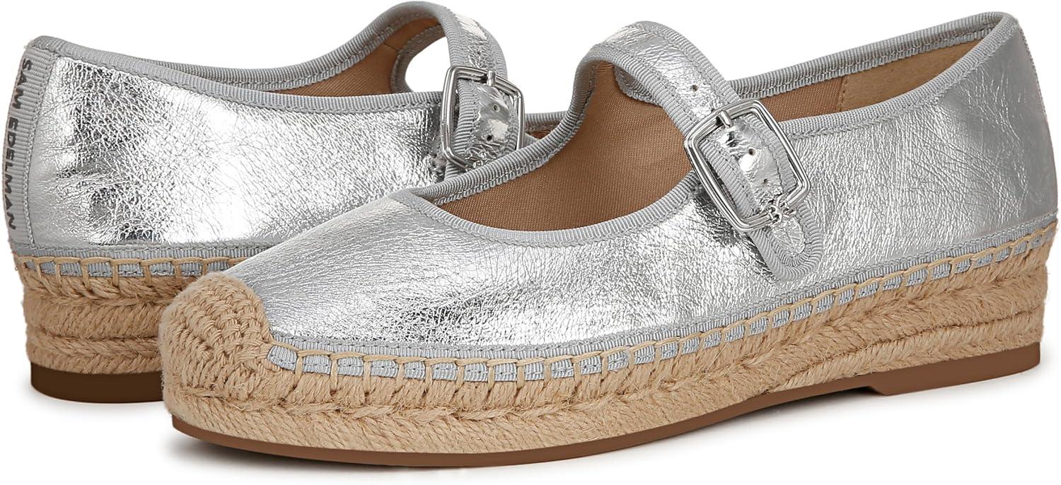 imageSam Edelman Womens Mackie Mary Jane FlatSoft Silver