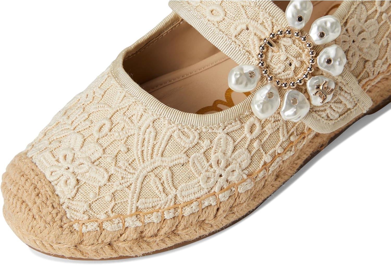 imageSam Edelman Womens Maddy Mary Jane FlatIvoryNatural Lace