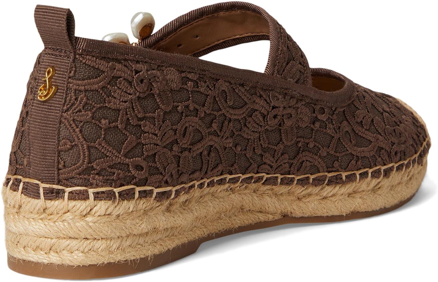 imageSam Edelman Womens Maddy Mary Jane FlatMocha Brown Lace